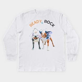 ready to rock two dogs ready for Halloween halloween costume Kids Long Sleeve T-Shirt